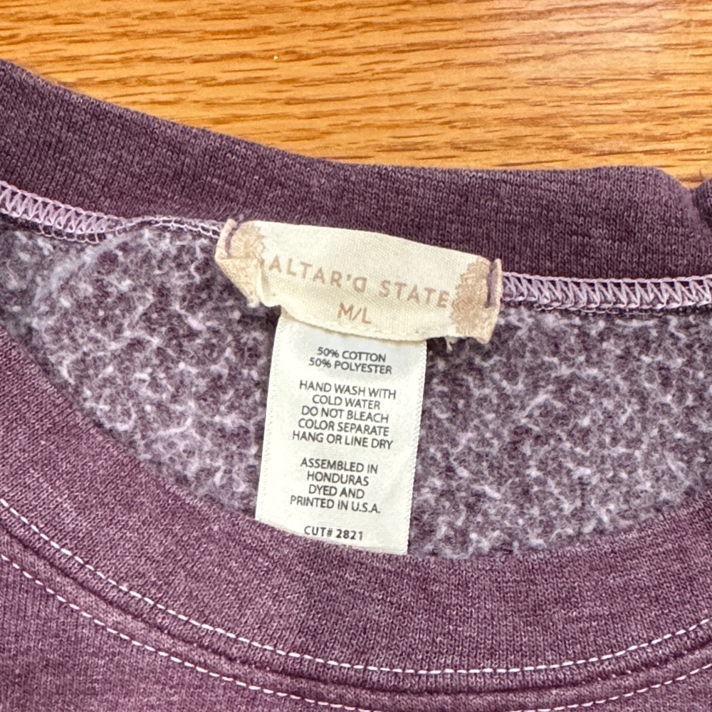 Altar'd State Plum Sweatshirt - Picture 2 of 3
